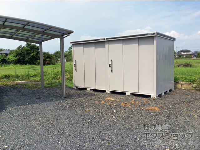 栃木県鹿沼市のの物置・屋外倉庫 エルモ 一般型 4430×2220×2358 扉2ヶ所タイプ LMD-4422HW-CB 施工例