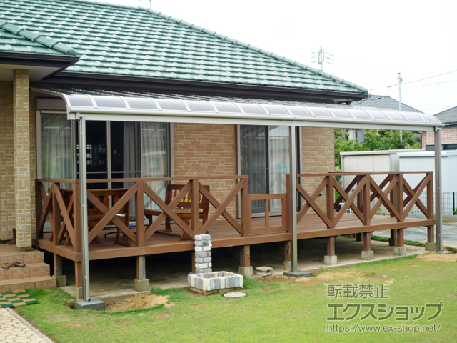 茨城県鹿嶋市ののテラス屋根 スピーネ R型 テラスタイプ 連棟 積雪〜20cm対応 施工例