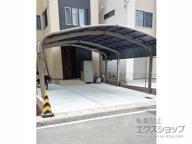 京都府京都市のLIXIL リクシル（トステム）のカーポート テールポートシグマIII 延長 M合掌 積雪～20cm対応 施工例