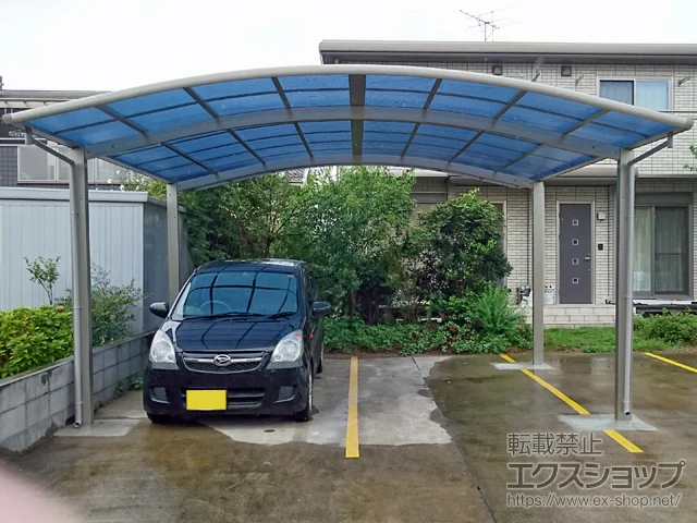 茨城県石岡市のYKKAPのカーポート レイナツインポートグラン 積雪〜20cm対応 施工例