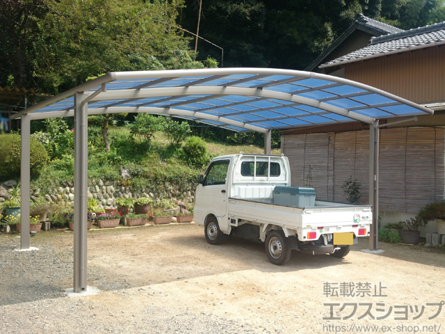 愛知県新城市ののカーポート ネスカR (ラウンドスタイル) ワイド 積雪〜20cm対応 施工例