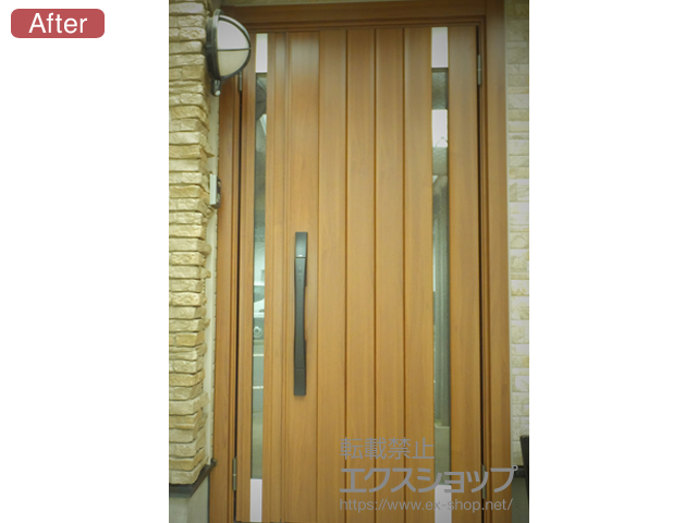 福井県坂井市のLIXIL リクシル（トステム）の玄関ドア リシェントII 断熱K4仕様 親子仕様(ランマ無)R B61型 ※タッチキー(キー付リモコン)仕様 施工例