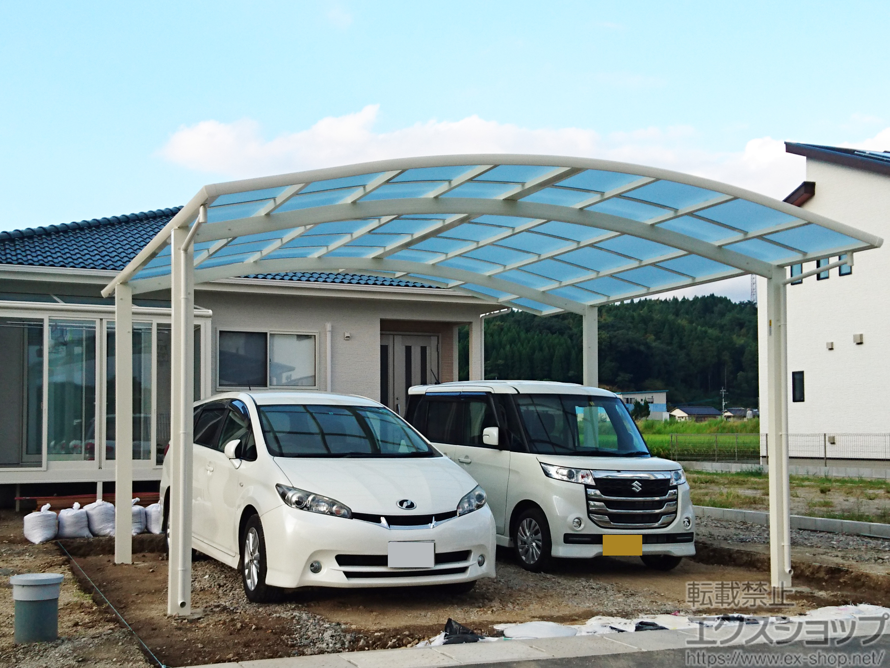 大分県日田市ののカーポート レイナツインポートグラン　積雪〜20cm対応 施工例