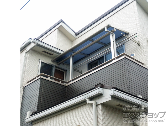 埼玉県春日部市ののバルコニー・ベランダ屋根 ヴェクターテラス F型 屋根タイプ 単体 積雪〜20cm対応※片入隅納まり 施工例