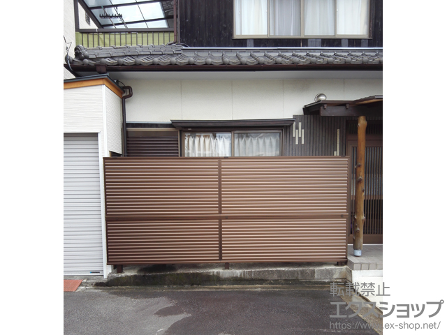 愛媛県松山市ののフェンス・柵 ミエーネフェンス 目隠しルーバータイプ 自由柱施工 施工例