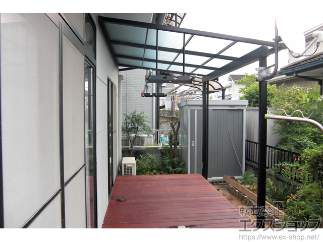 広島県東広島市ののテラス屋根 スピーネ F型 テラスタイプ 単体 積雪〜20cm対応 施工例