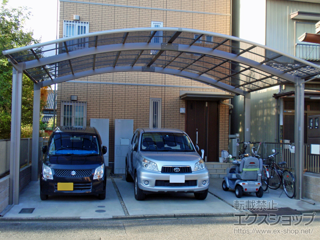 愛知県名古屋市のLIXIL リクシル（トステム）のカーポート リベルポートシグマIII 3台用 積雪〜20cm対応 施工例