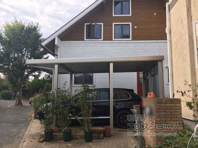 福岡県糸島市ののカーポート ジーポートneo Aタイプ 角柱4本仕様 積雪〜100cm対応 施工例