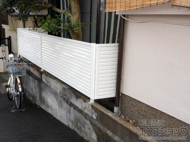 大阪府堺市ののフェンス・柵 ミエーネフェンス 目隠しルーバータイプ 自由柱施工 施工例