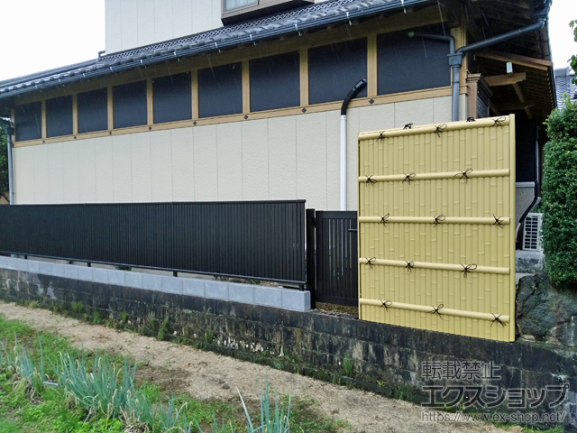 岐阜県美濃加茂市ののフェンス・柵 京香 建仁寺垣 ユニット型 フリーポールタイプ 片面仕様 施工例