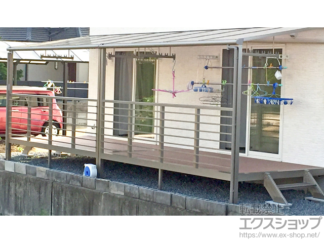 岡山県倉敷市ののテラス囲い・サンルーム サニージュF型 オープン納まり 積雪〜20cm対応 施工例