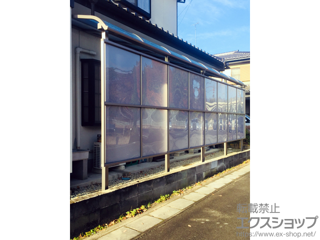 栃木県那須塩原市ののテラス屋根 スピーネ R型 テラスタイプ 連棟 積雪〜20cm対応 施工例