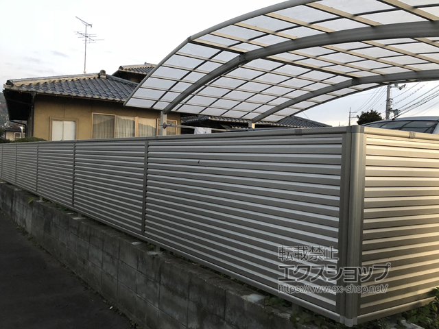 広島県福山市ののフェンス・柵 ミエーネフェンス 目隠しルーバータイプ 自由柱施工 施工例