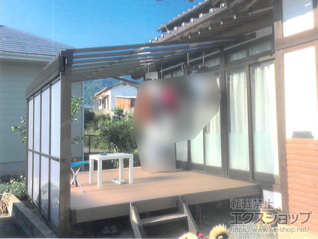 福岡県糸島市ののテラス屋根 スピーネ F型 テラスタイプ 単体 積雪〜20cm対応 ※躯体側凹凸納まり 施工例