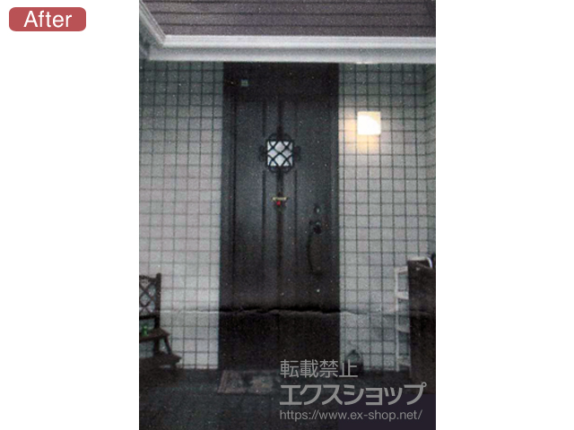 群馬県前橋市のLIXIL リクシル（トステム）の玄関ドア リシェントII 断熱K4仕様 片開き仕様(ランマ付)L C61型 施工例