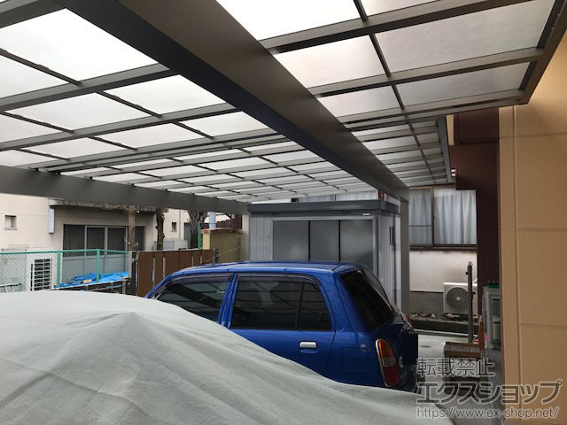 大阪府藤井寺市のYKKAPカーポート施工例(エフルージュ トリプル