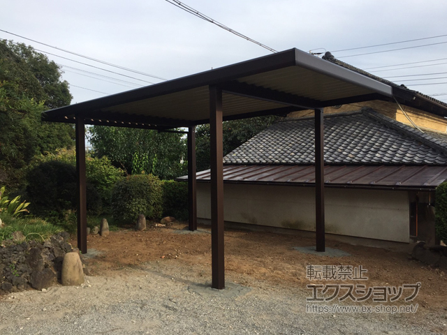 山梨県韮崎市ののカーポート ジーポートneo Aタイプ 角柱4本柱 積雪〜100cm対応 施工例