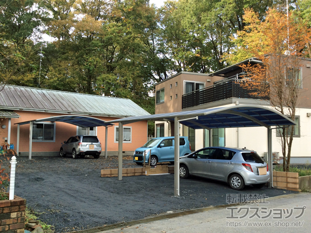 栃木県那須烏山市ののカーポート プレシオスポート ワイド 積雪〜20cm対応 施工例