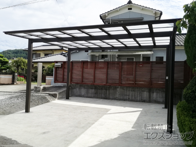 大分県豊後大野市ののカーポート ソリッドポート ワイド 積雪〜20cm対応 施工例