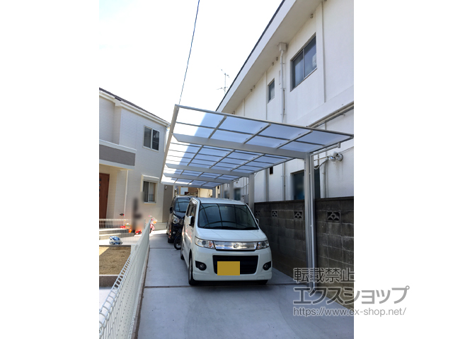大阪府羽曳野市ののカーポート ネスカＦ (フラットスタイル) 縦連棟 積雪〜20cm対応 施工例