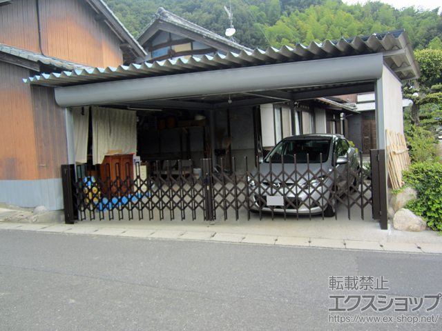 愛媛県今治市ののカーゲート トリップゲート NC型 ノンキャスター 両開き 60W（30S+30M） 施工例