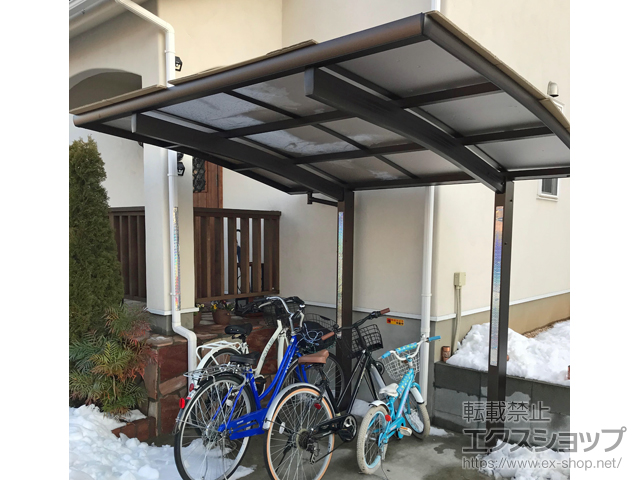 埼玉県吉川市ののサイクルポート・駐輪場 プレシオスポート ミニ 積雪〜20cm対応 施工例