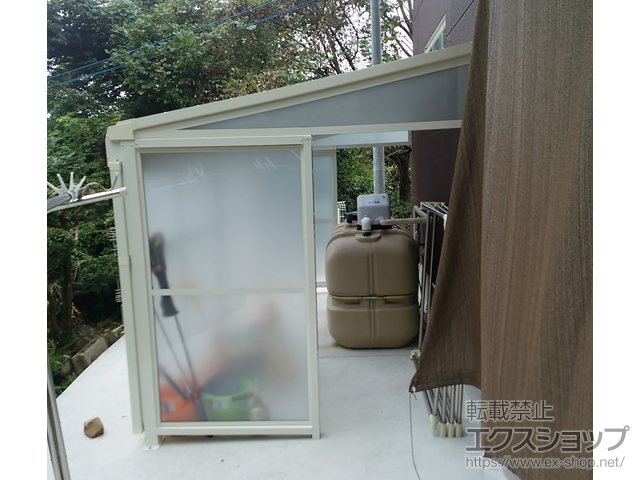 長崎県西海市ののストックヤード スピーネストックヤードF型 パネルタイプ 袖壁仕様 積雪〜20cm対応 施工例