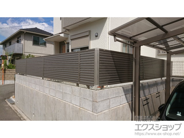 兵庫県姫路市ののフェンス・柵 ミエーネフェンス 目隠しルーバータイプ 自由柱施工 施工例