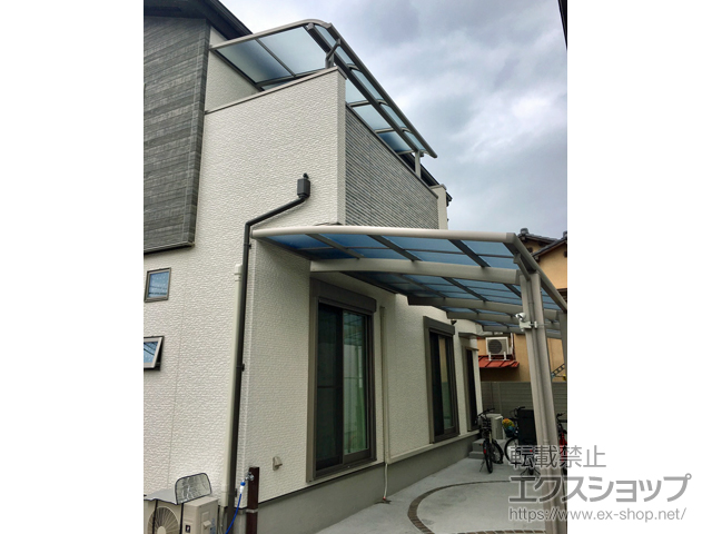 京都府乙訓郡大山崎町ののバルコニー・ベランダ屋根 スピーネ R型 屋根タイプ 単体 積雪〜20cm対応 施工例