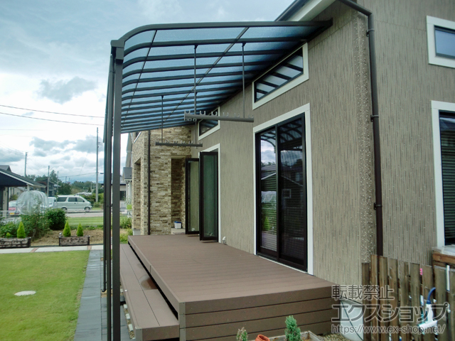 宮城県仙台市ののテラス屋根 スピーネ R型 1500 テラスタイプ 連棟 積雪〜50cm対応 施工例