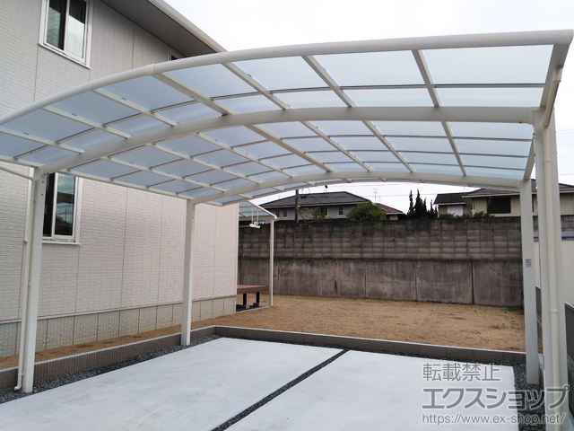 岡山県赤磐市ののカーポート ネスカR (ラウンドスタイル) ワイド 積雪〜20cm対応 施工例