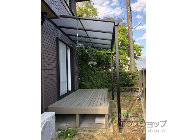 静岡県袋井市ののテラス屋根 ヴェクターテラス F型 テラスタイプ 単体 積雪〜20cm対応 施工例