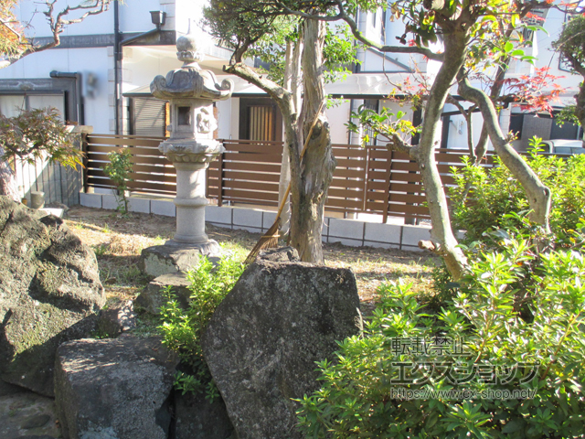 大阪府大東市ののフェンス・柵 シンプレオフェンスSY1型 横スリット 自由柱施工 施工例