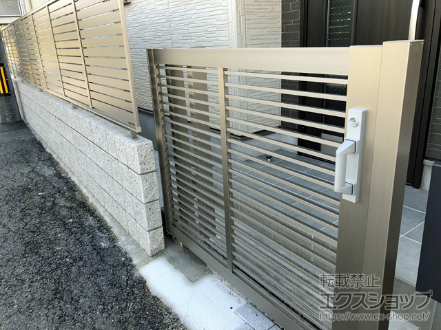 広島県広島市のの門扉 アーキスライドA型 片引き 15-12 施工例