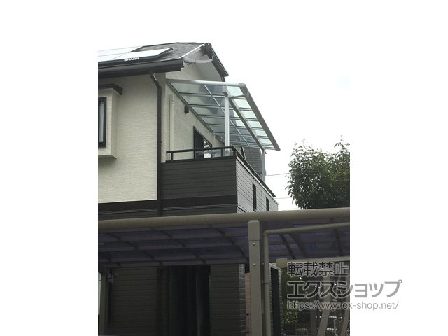 福岡県福岡市のLIXIL リクシル（トステム）のバルコニー・ベランダ屋根 パワーアルファ F型 屋根タイプ 単体 積雪〜30cm対応 施工例