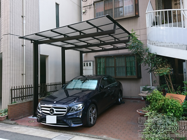 福岡県福岡市ののカーポート ニューマイリッシュ 通常勾配 前上がり 積雪〜20cm対応 施工例