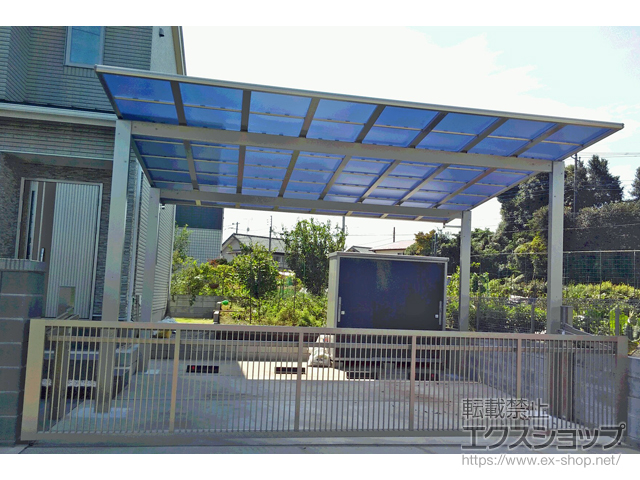 埼玉県所沢市ののカーポート エフルージュ ツイン 積雪〜20cm対応 施工例