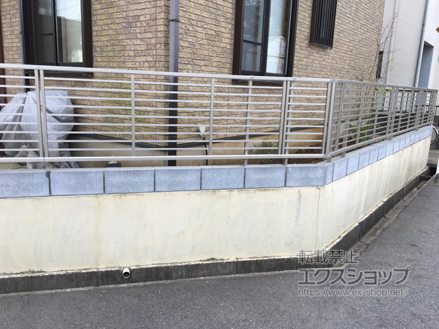 千葉県松戸市ののフェンス・柵 シンプレオフェンス9型 横格子 自由柱 施工例