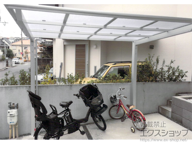 兵庫県明石市ののサイクルポート・駐輪場 ネスカFミニ (フラットスタイル) 積雪〜20cm対応 施工例