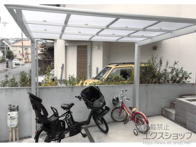 兵庫県明石市のLIXIL(リクシル)のサイクルポート・自転車置き場 ネスカFミニ (フラットスタイル) 積雪〜20cm対応 施工例