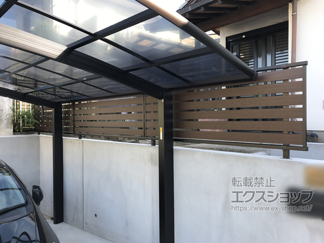 福岡県福岡市ののフェンス・柵 モクアルフェンス 横板タイプ 自由柱施工 施工例