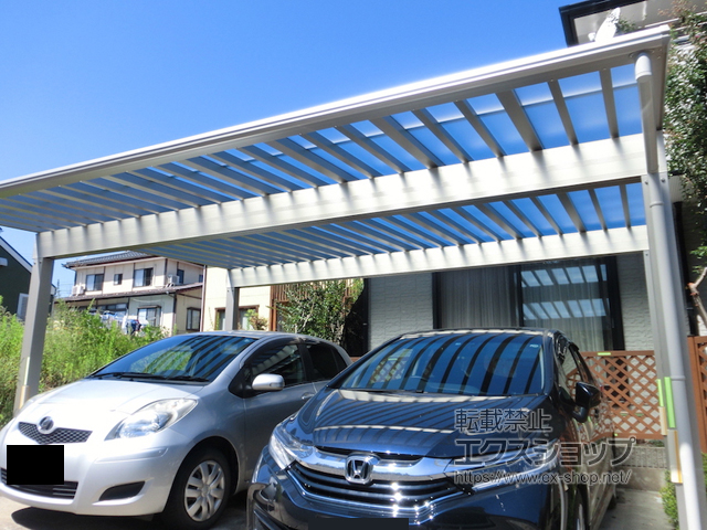 福島県福島市ののカーポート エフルージュ ツイン50 積雪〜50cm対応 施工例