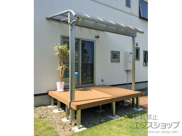 新潟県上越市ののテラス屋根 ヴェクターテラス R型 3000 テラスタイプ 単体 積雪〜100cm対応 施工例