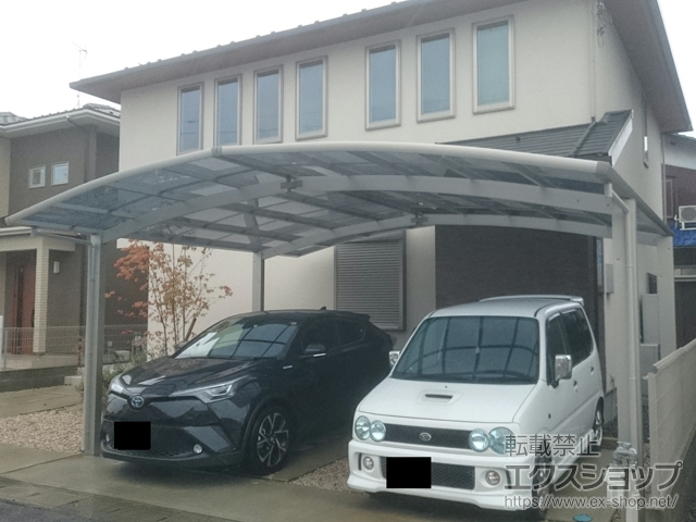 滋賀県東近江市ののカーポート レイナポートグラン M合掌　積雪〜20cm対応 施工例