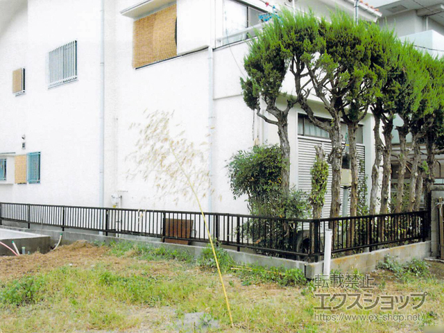 東京都町田市ののフェンス・柵 ミエッタフェンス 防犯たて格子タイプ 自由柱施工 施工例