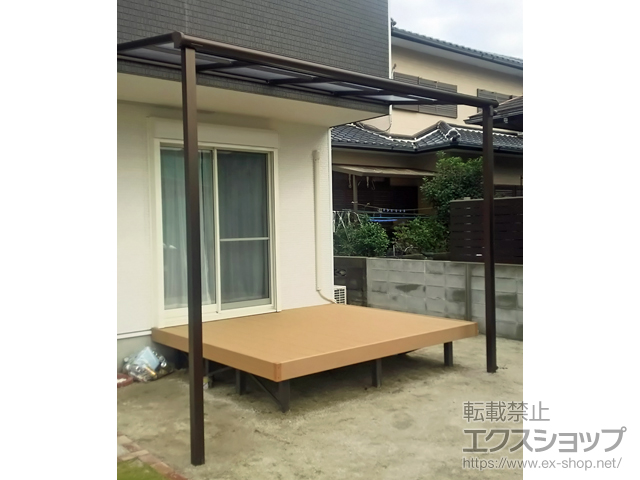 福岡県福岡市ののテラス屋根 プレシオステラス F型 テラスタイプ 単体 積雪〜20cm対応 施工例