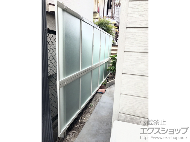 大阪府大阪市ののフェンス・柵 ライシスフェンスP型 多段柱 （パネル2段）　 施工例