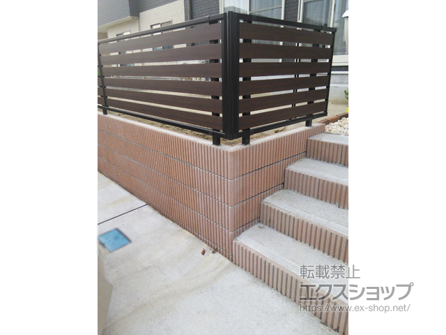 宮城県富谷市ののフェンス・柵 モクアルフェンス 横板タイプ 自由柱施工 施工例