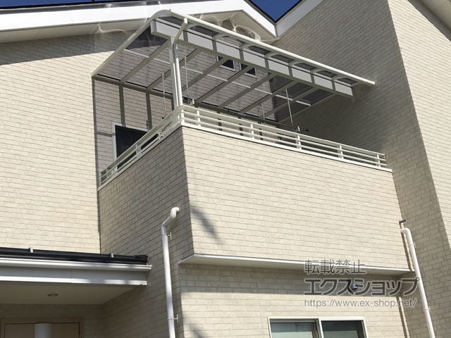 長野県千曲市ののバルコニー・ベランダ屋根 スピーネ R型 1500 テラスタイプ 単体 積雪〜50cm対応【1階用転用】※片袖納まり 施工例