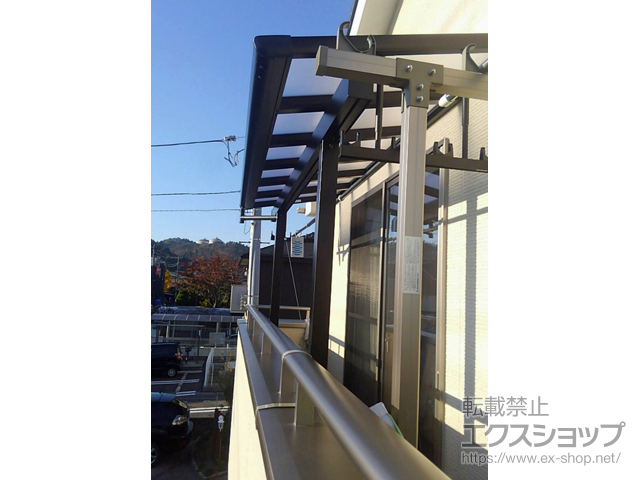 宮城県仙台市ののバルコニー・ベランダ屋根 プレシオステラス F型 屋根タイプ 単体 積雪〜50cm対応 施工例